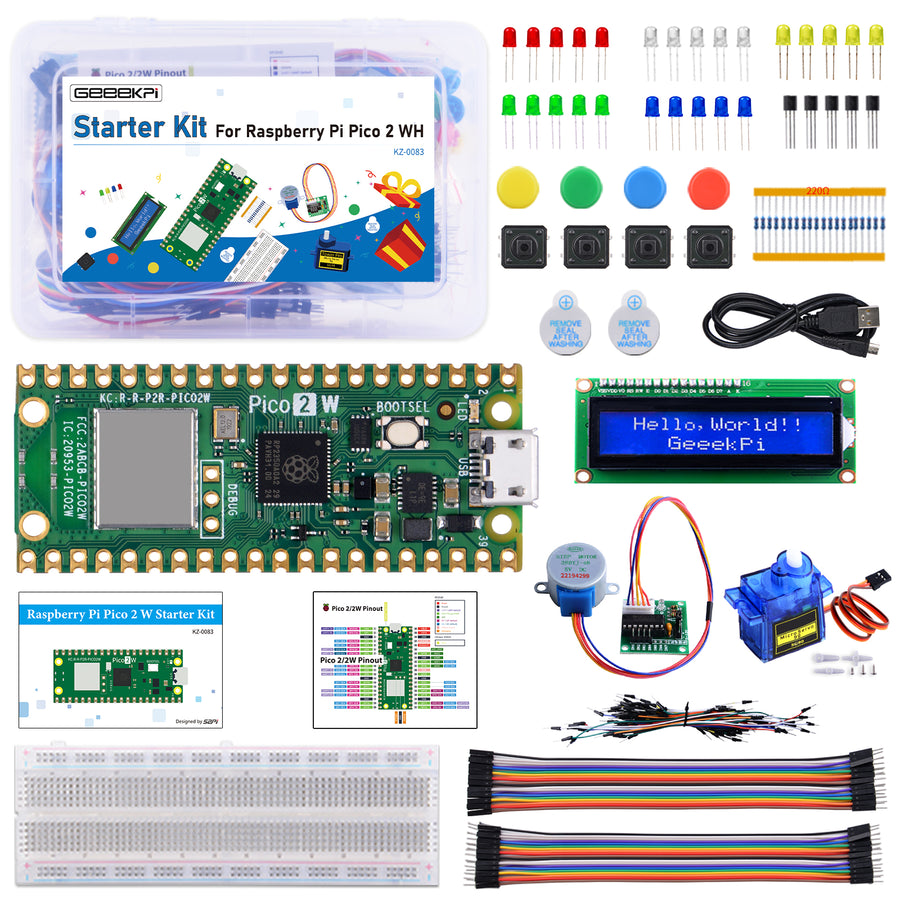 Raspberry Pi Pico 2 WH Starter Kit with Raspberry Pi Pico 2 WH