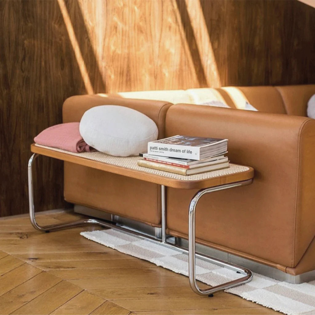 シルバーフレームラタンベンチ モダン×ナチュラルな万能チェア – 6JOHAN