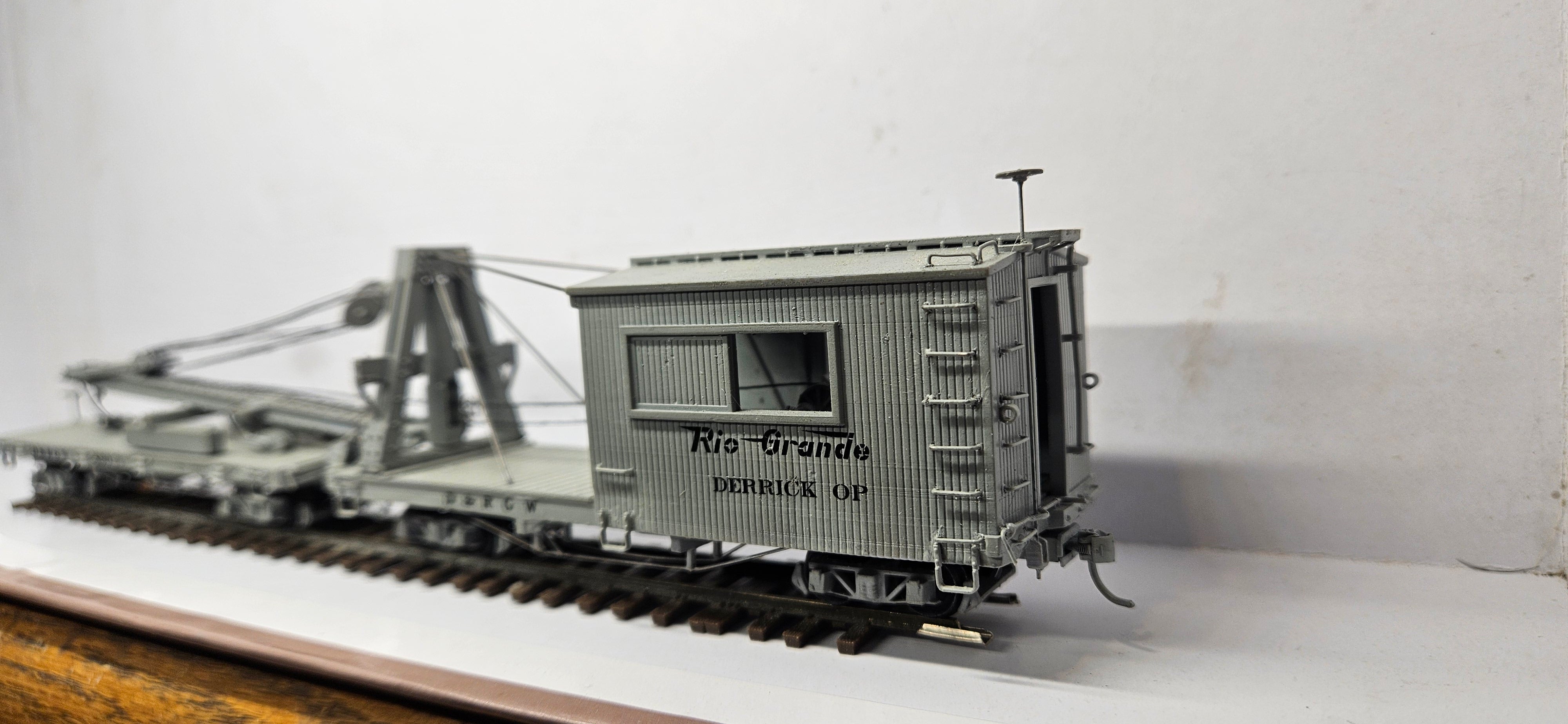 HOn3 D&RGW Derrick OP and Idler Car Kit – 3Dp Train