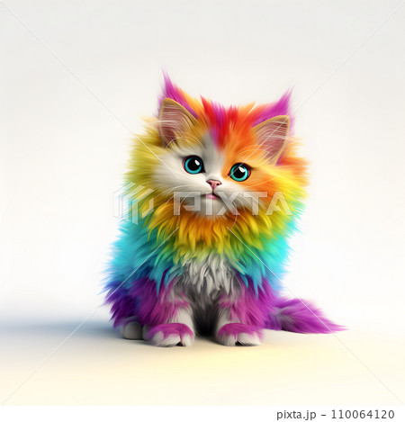 LGBTQ 虹色のネコのイラスト素材 [110064120] - PIXTA