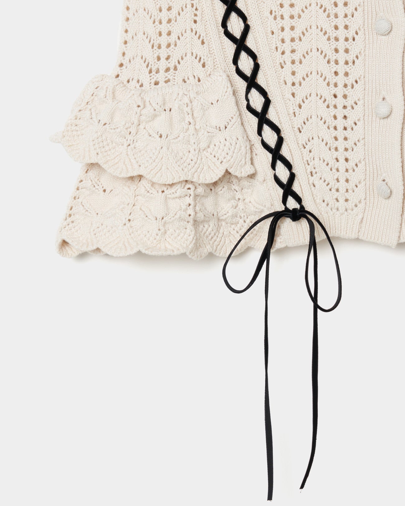 lace up ribbon knit camisole Ivory【stock】 – tanakadaisuke