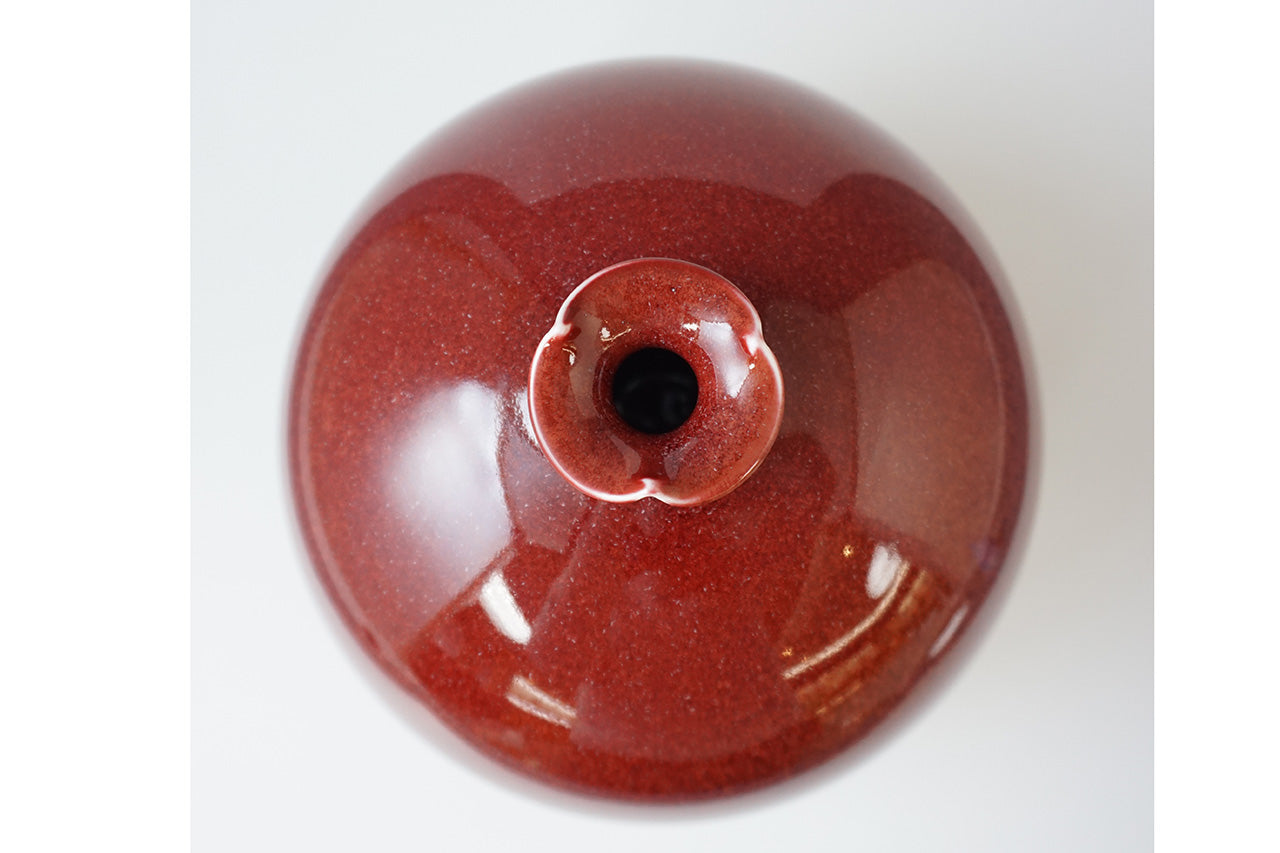 花器 「辰砂花瓶 丸形」 真右ェ門窯 有田焼 陶磁器 – Takumi Japan