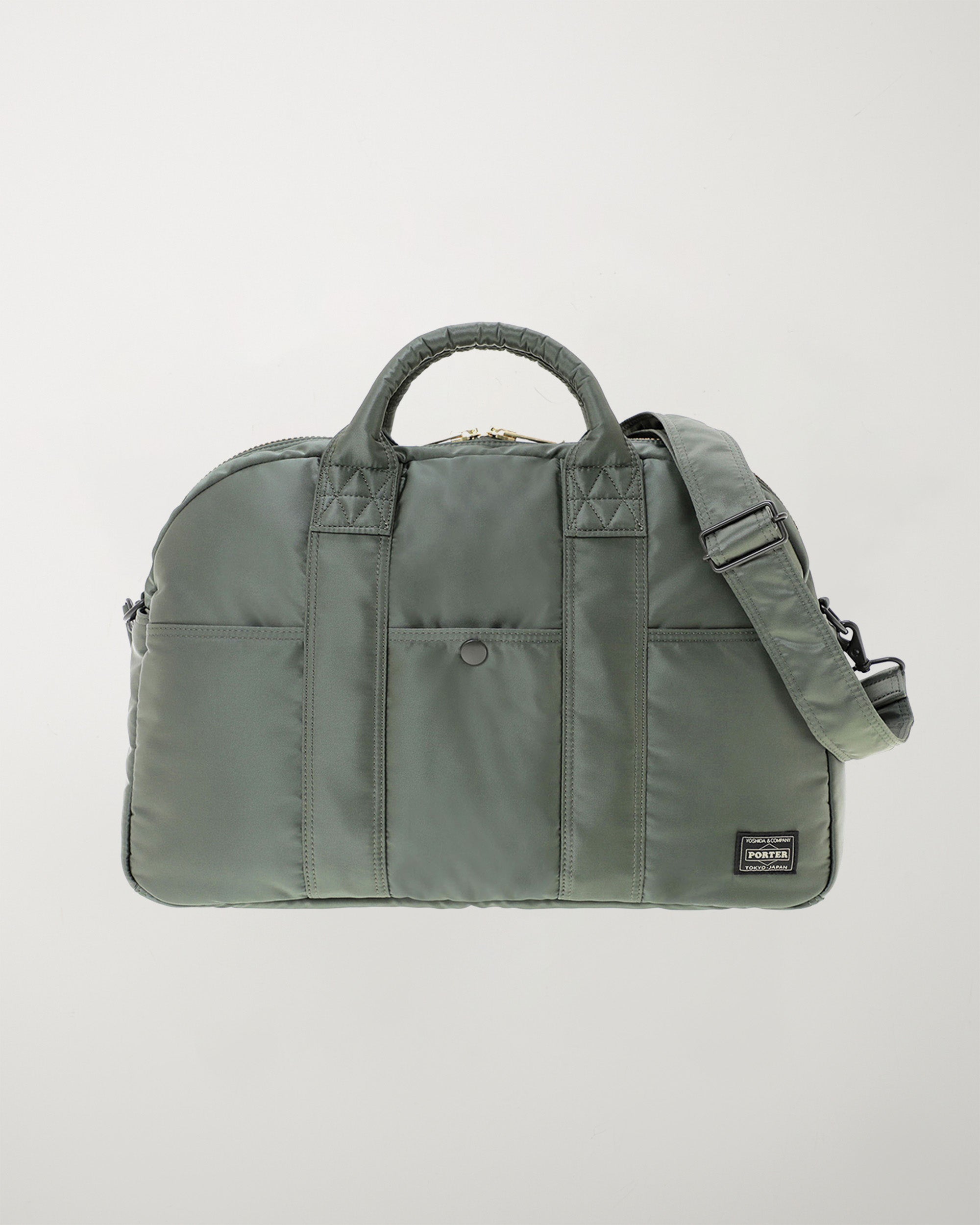 Porter Yoshida – Tanker Madison Boston Bag (M) Sage Green – Tenue