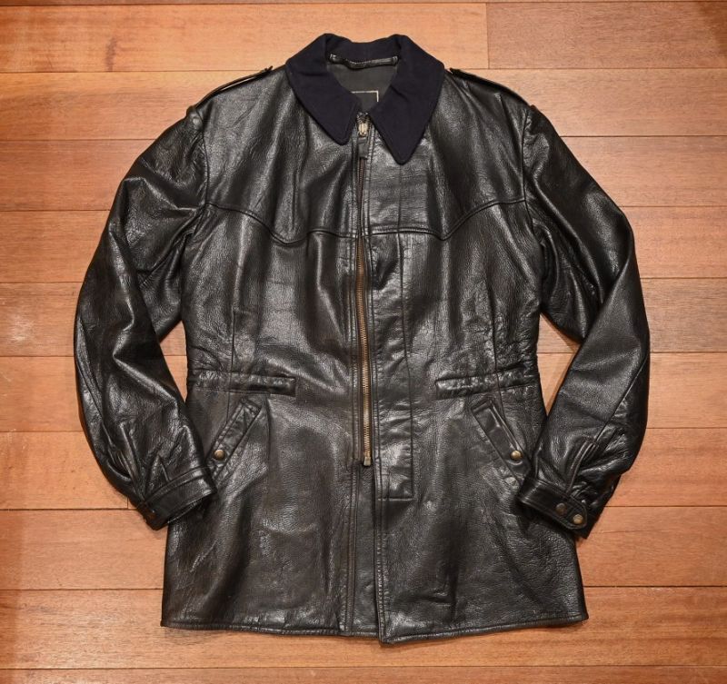 40-50s VTG/USED SWEDISH MILITALY スウェーデン軍ゴートスキン レザー