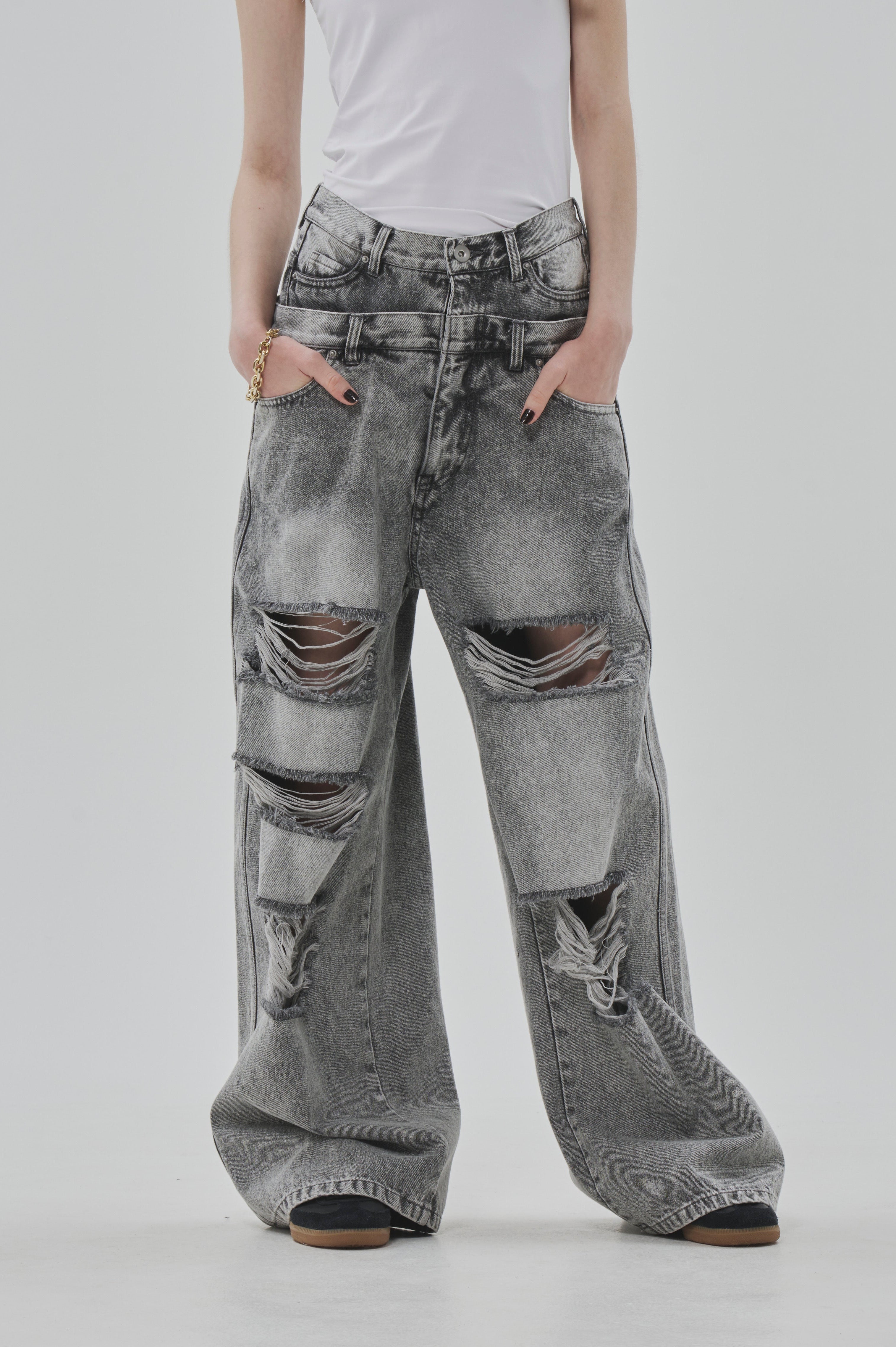 Lexington Double Belt Denim Pants – THE TOÉ