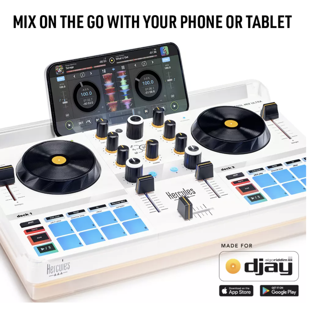 Hercules DJ Control Mix Ultra - Wireless, Compact DJ Controller