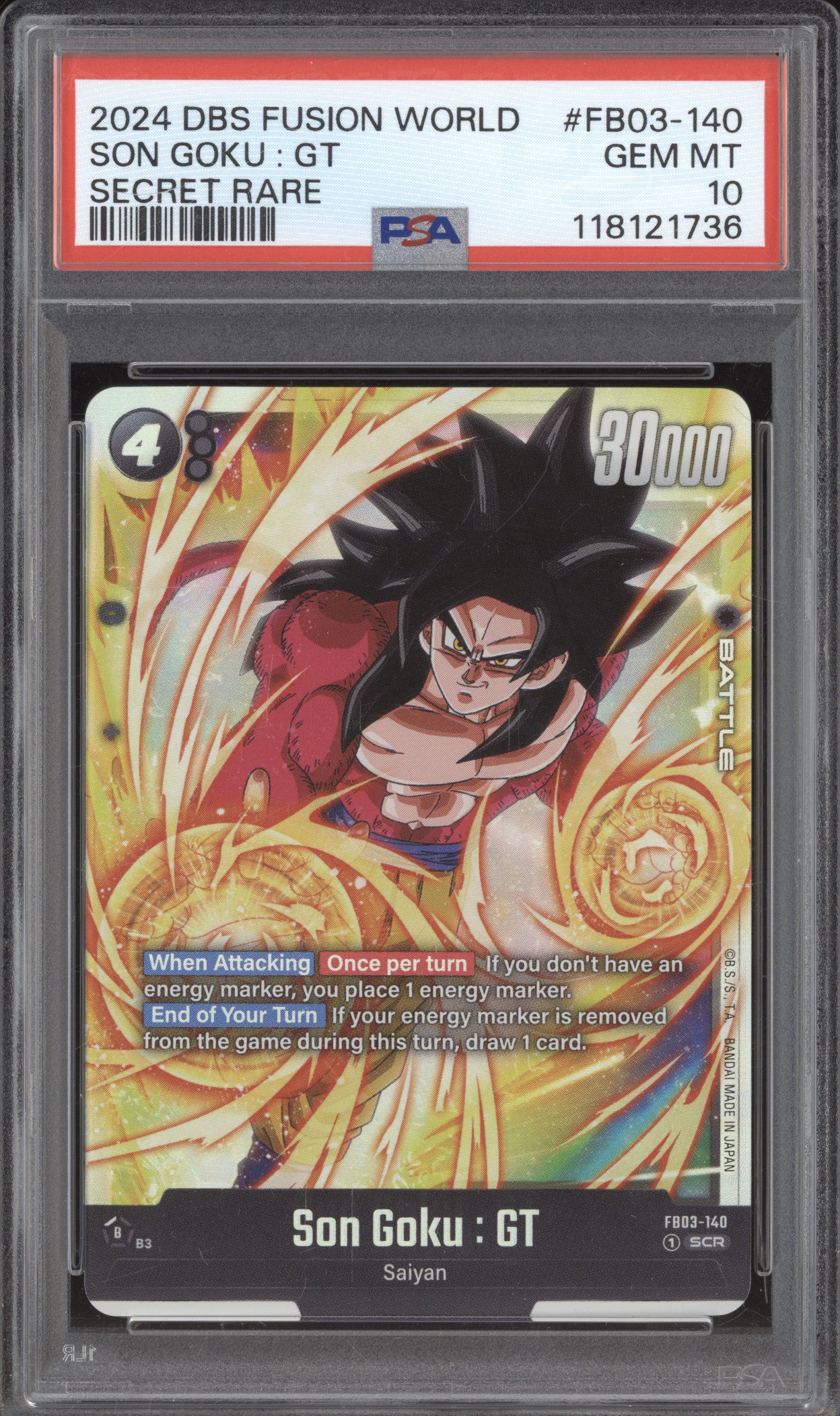 Son Goku : GT 2024 DBS Fusion World Raging Roar FB03-140 Secret Rare P
