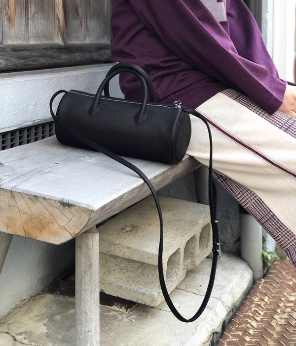 Aeta/DEER LEATHER CYLINDER BOSTON(BLACK)