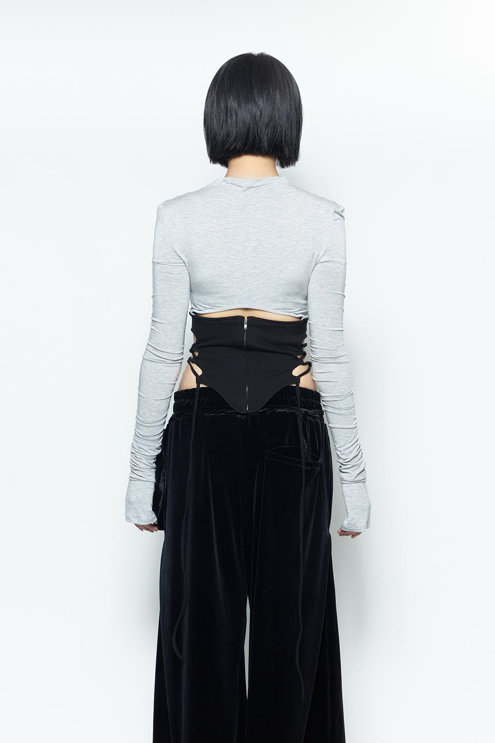 THEREDTHREAD / ザレッドスレッド】S split hem lace up tops