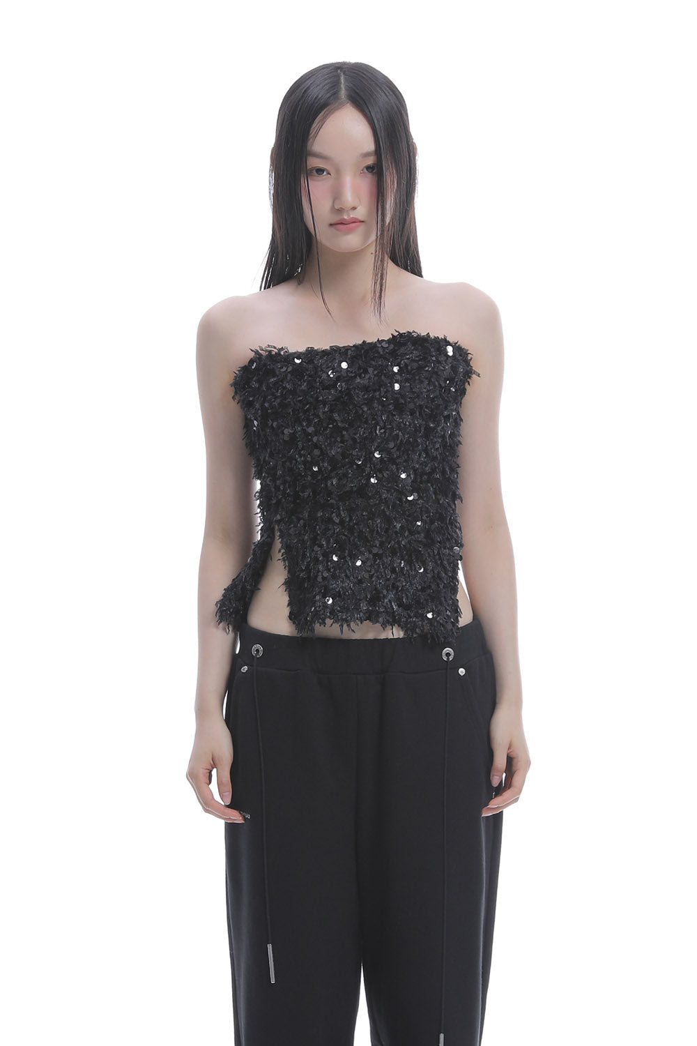 THEREDTHREAD / ザレッドスレッド】S fur sequins camisole