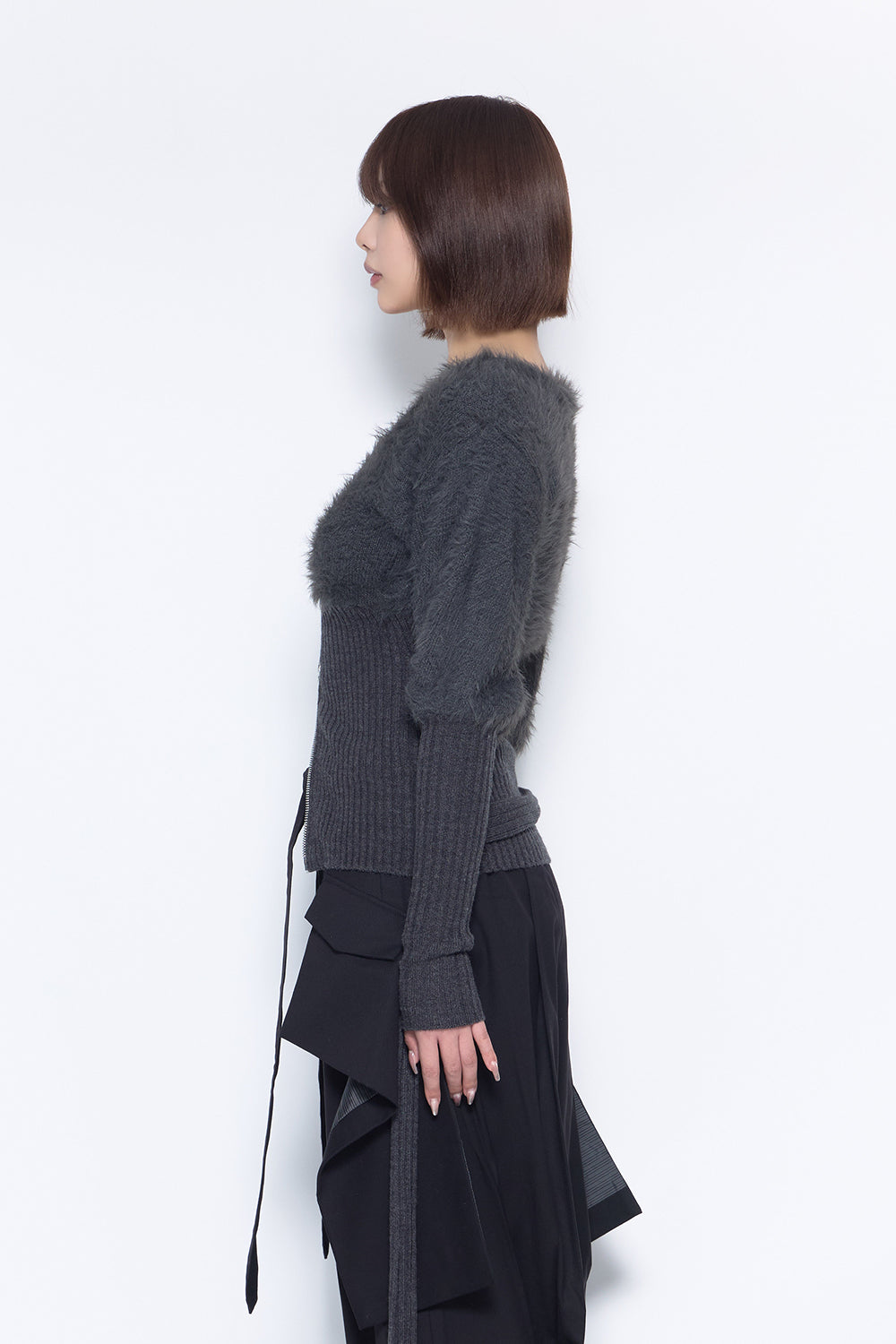 THEREDTHREAD / ザレッドスレッド】S contrast zip knit