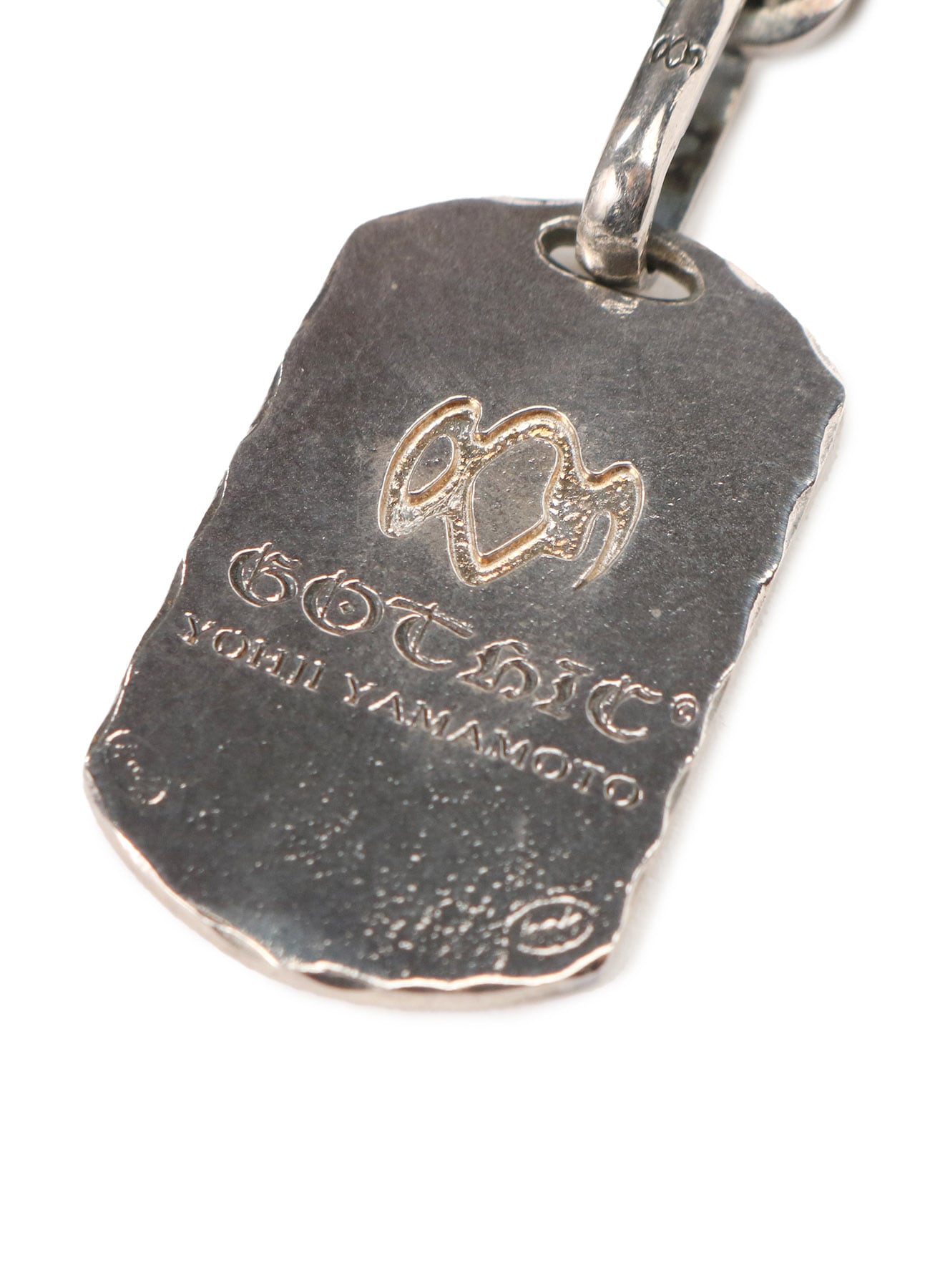 SILVER 950 DOGTAG LEATHER BRACELET(FREE SIZE Silver): GOTHIC YOHJI