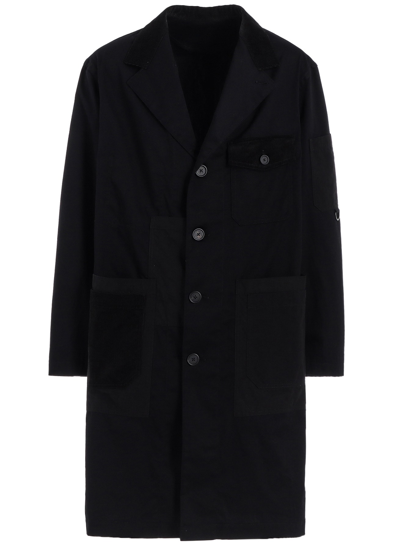 VARIOUS FABRICS CRAZY PATCHWORK SHOP COAT(M Black): S'YTE｜THE