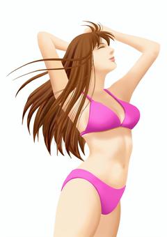 ビキニ姿の女性 イラスト - No: 2560828｜無料イラスト・フリー素材