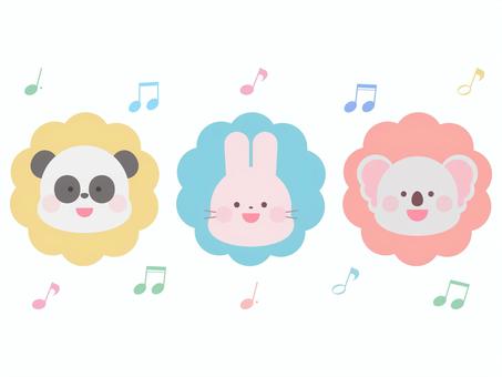 パンダうさぎコアラ（幼児向け）イラスト - No: 25277142｜無料