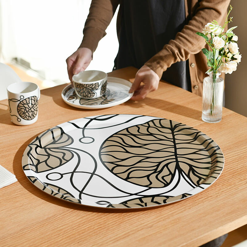 マリメッコ トレイ 46cm ボットナ ベージュ marimekko Bottna 丸型