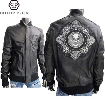 楽天市場】レザージャケット（柄スカル）（メンズファッション）の通販