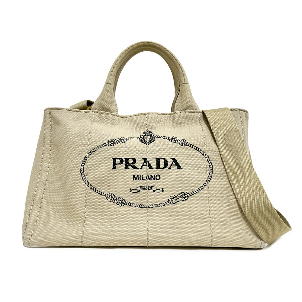 monchi PRADA キャンバストートバッグ ベージュ/ブラック PRADA