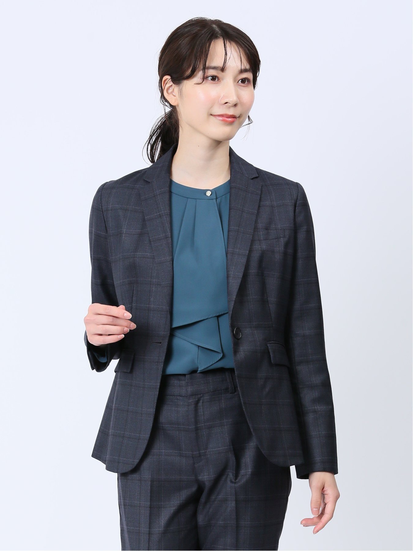 楽天市場】ネイビー（柄チェック）（スーツ・セットアップ｜レディース