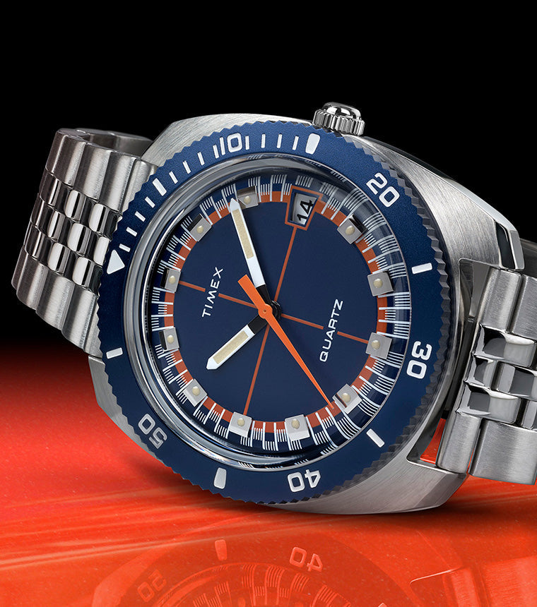 Q Timex® 1971 Velocity 36mm Stainless Steel Bracelet Watch