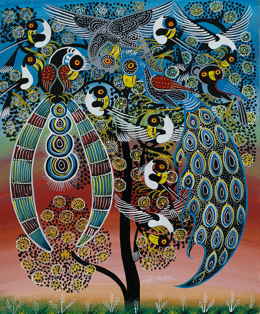 キリンの親子/鳥 - ティンガティンガオンラインショップ