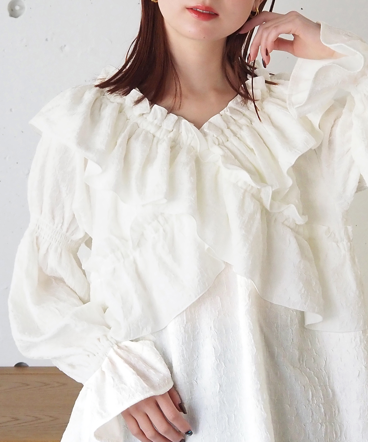 tiptop+pocket ティップトッププラスポケット / フリルクロス2way長袖