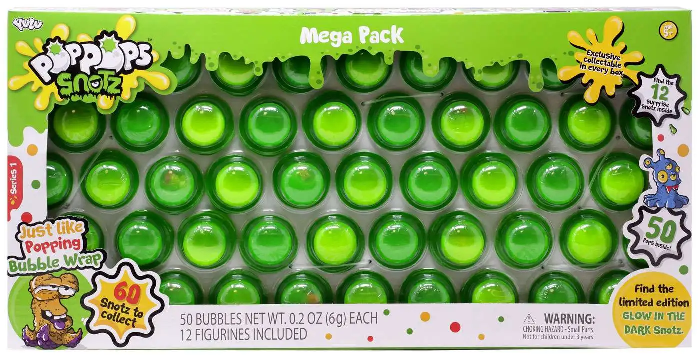 Pop Pops Snotz Series 1 MEGA Pack 50-Pack Green Yulu - ToyWiz