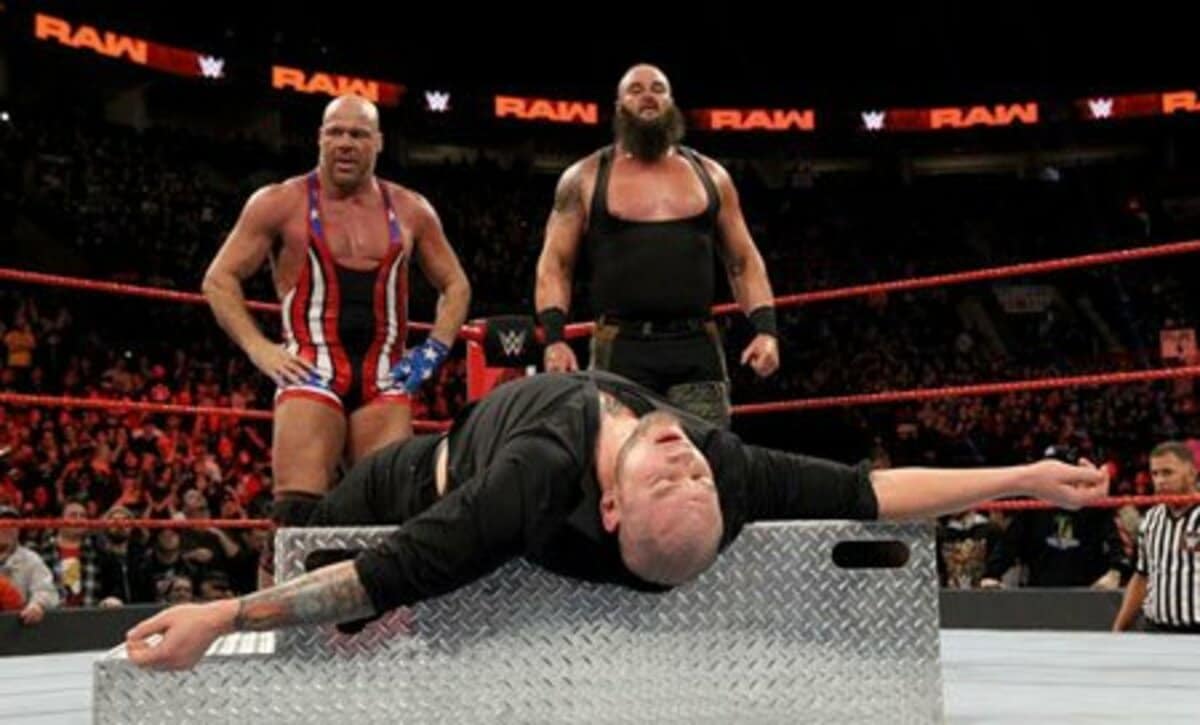 WWE】カート・アングル まさかの巨獣のサポートで引退危機を回避