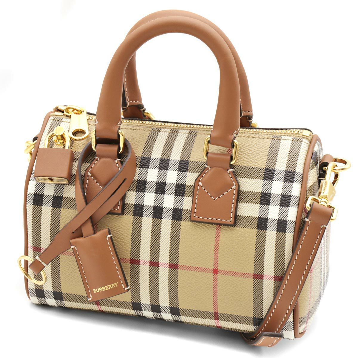りんご Burberrys チェック柄 ボストンバッグ バーバリー Vintage