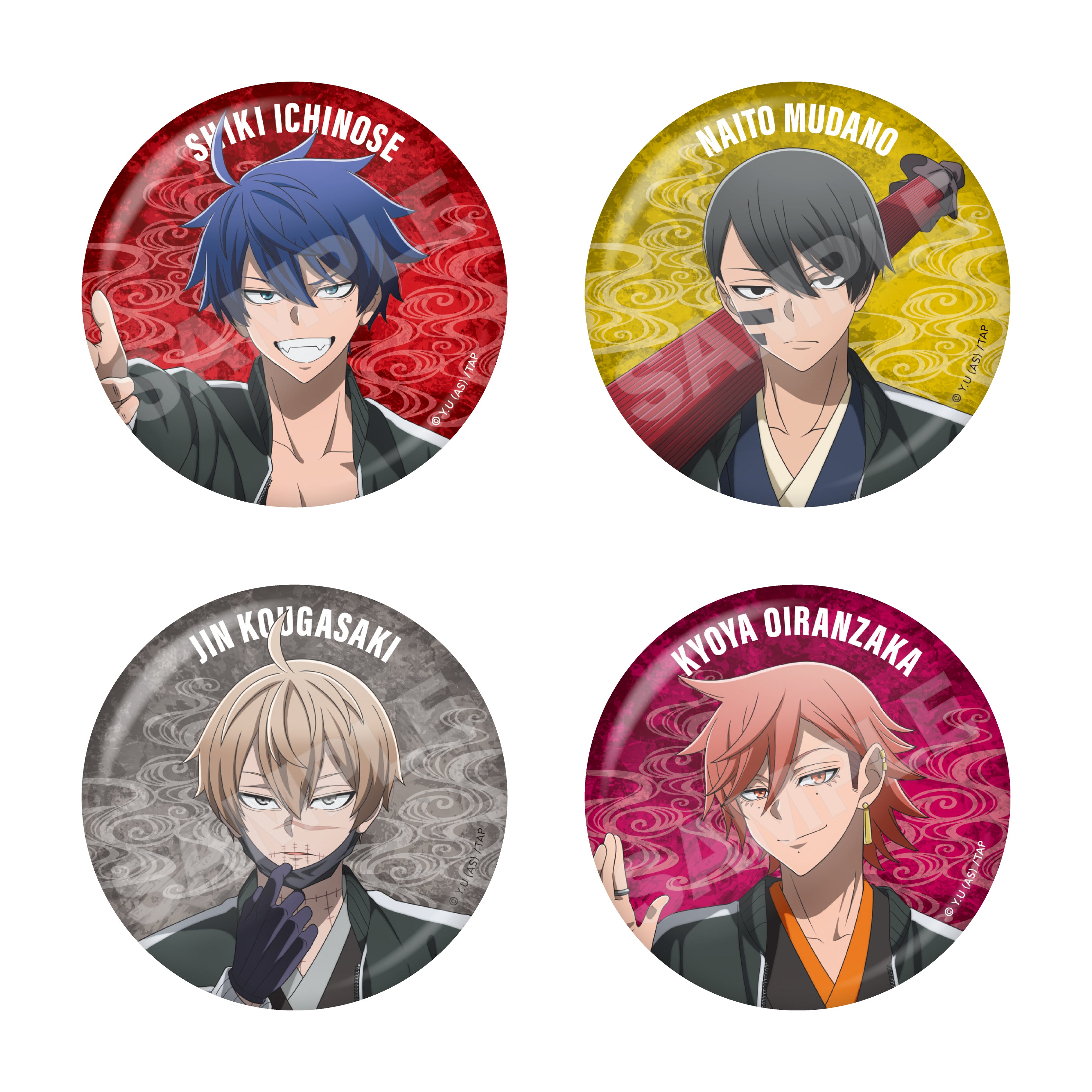 桃源暗鬼】スカジャン×着物ver. メタリック缶バッジ /01 全6種（セット