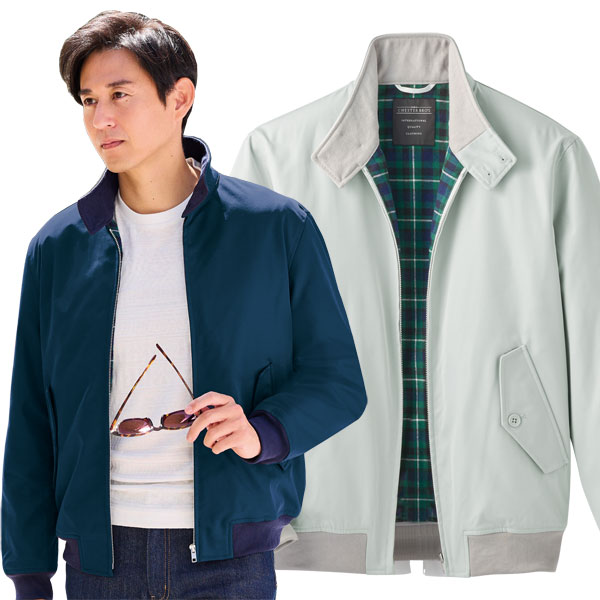 楽天市場】裏地チェック柄 はっ水スイングトップ ブルゾン 便利な内