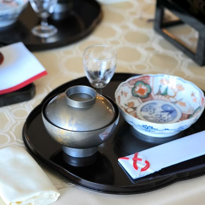 楽天市場】会席膳 福梅 小豆色/溜山中漆器 山中塗 ランチョンマット