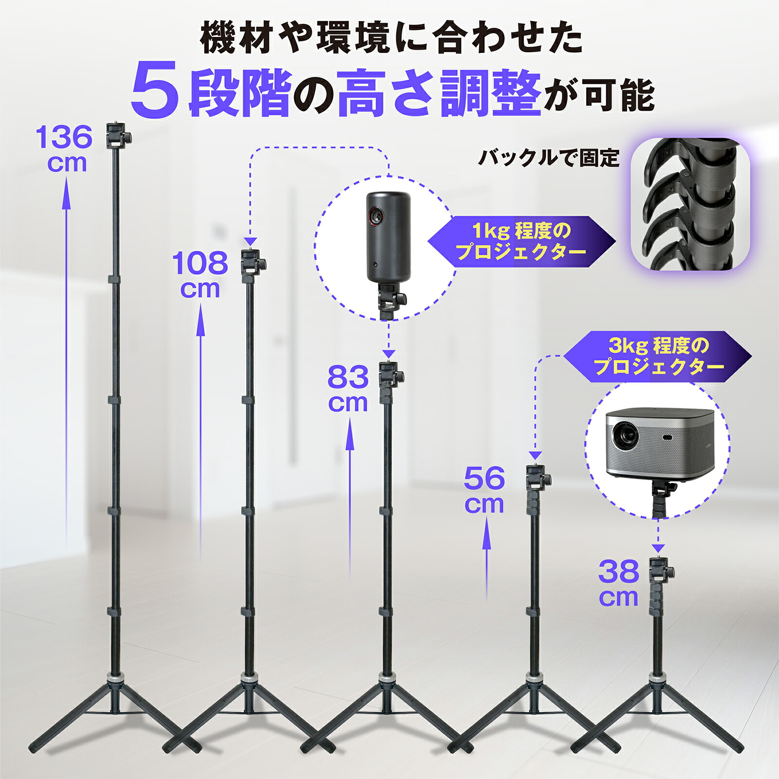 楽天市場】【今だけレビューで特典配布中】 プロジェクター スタンド
