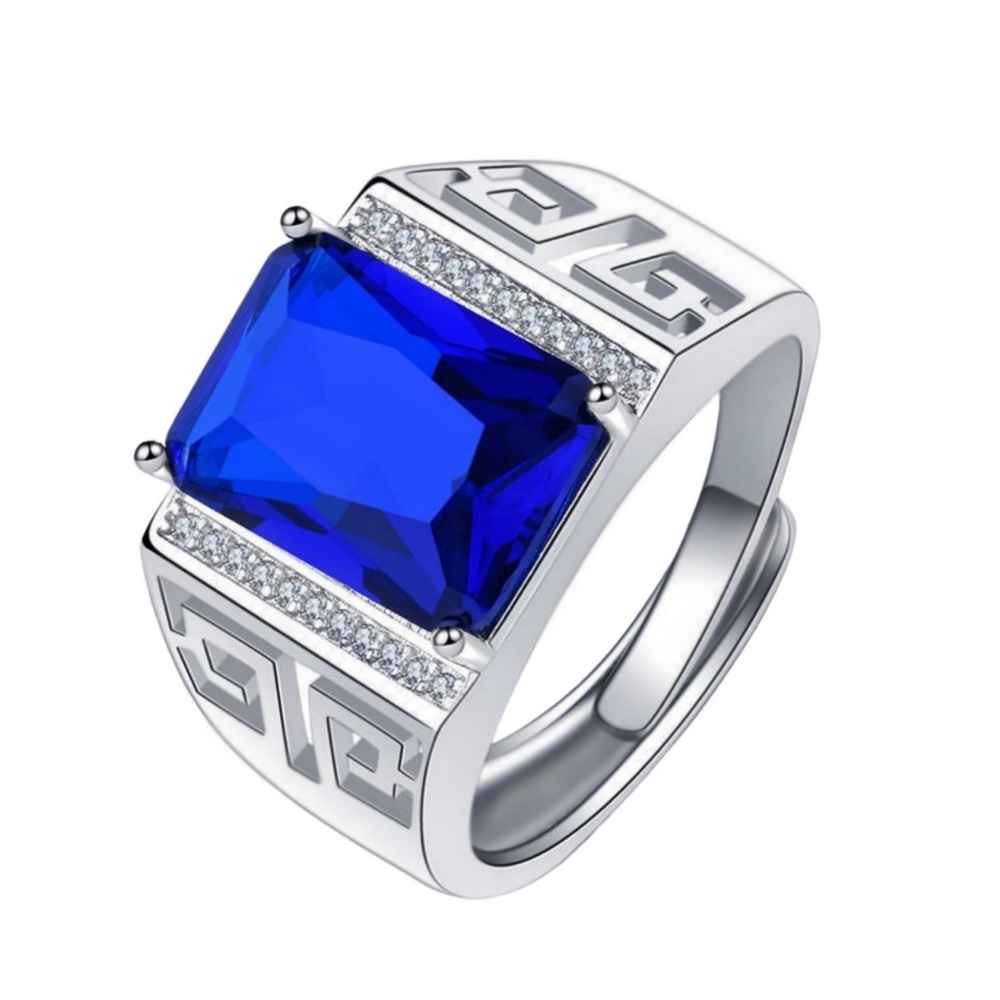 楽天市場】超大粒 豪華 クリスタル リング メンズ 指輪 グリーン