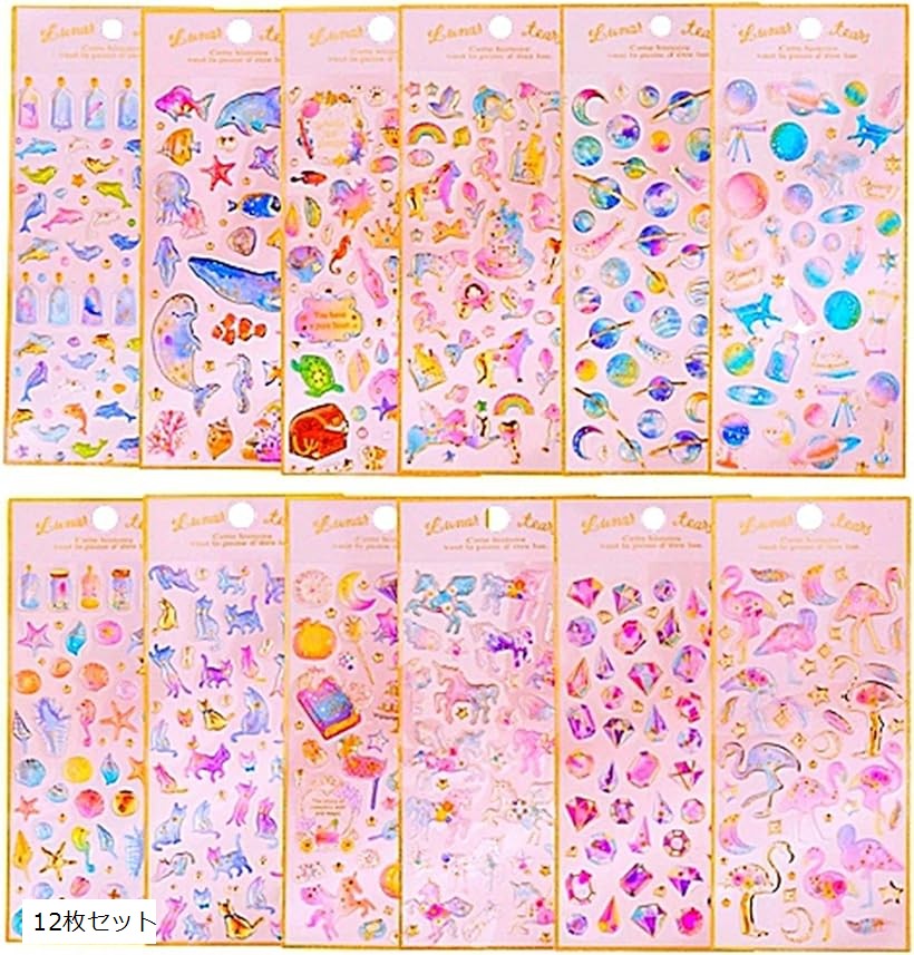 楽天市場】かわいい シール 12枚セット : エムラインストア