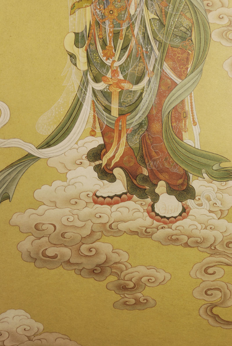 楽天市場】観音菩薩 仏画掛け軸（半切サイズ） : 仏像仏画チベット美術