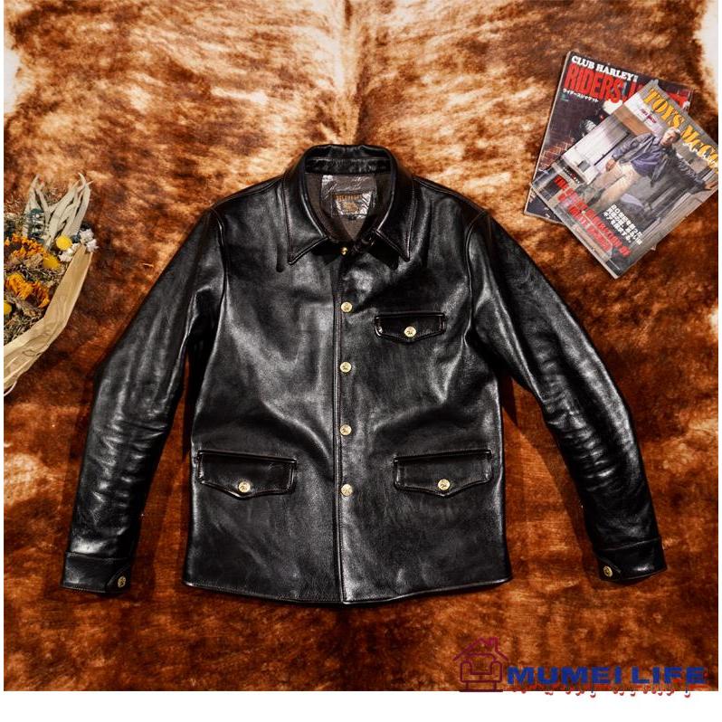 楽天市場】新品 芯ホースハイド 復刻50's ドライビングコート レザー