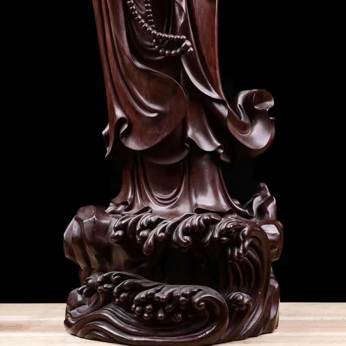 楽天市場】ミャンマー 花梨(かりん)木 観音菩薩立像 木の雕刻品 沈香