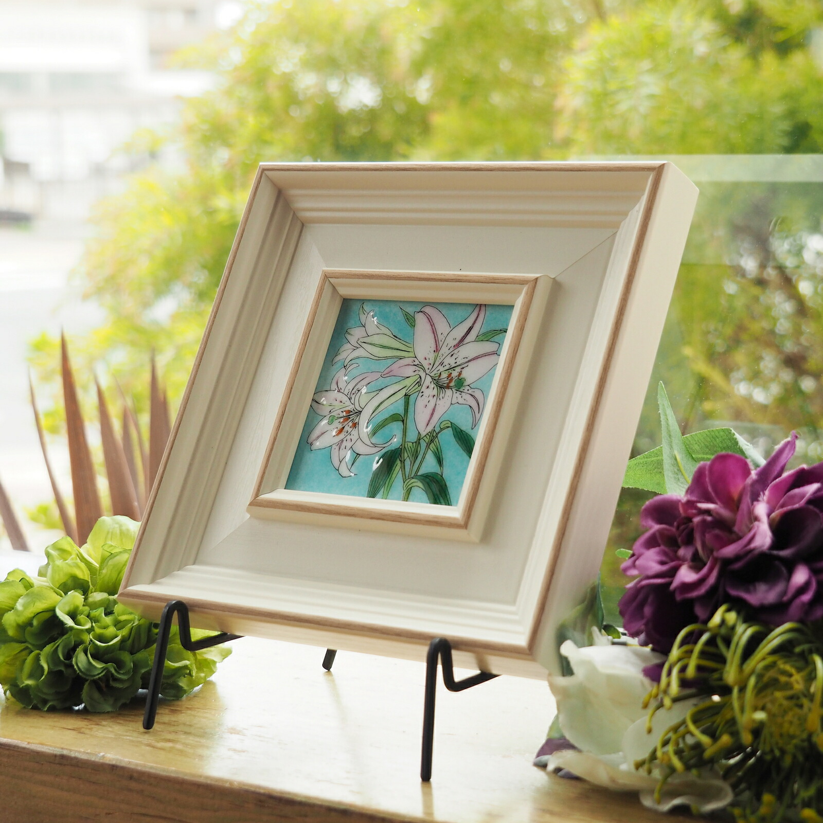 油絵 菅家令子 絵 絵画 インテリア uF6-050303 花 ばら 油絵 菅家令子