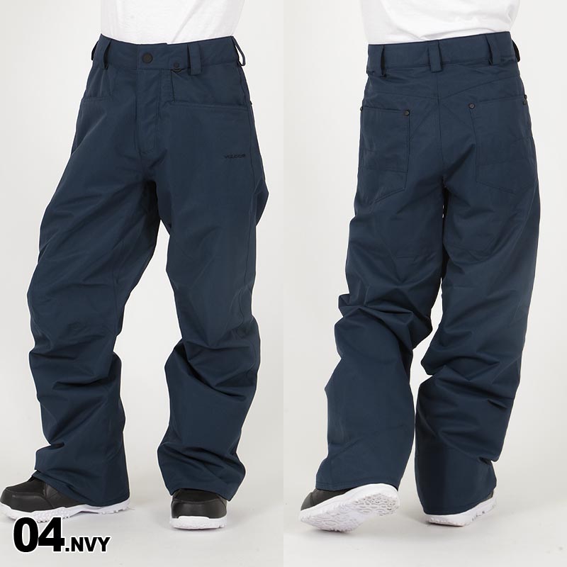 ボルコム スノボーウェア デニムパンツ フレア GENUINE 青 M ロゴ刺繍