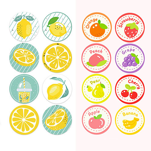 楽天市場】ギフトステッカー ロール シール レモン フルーツ 8種 1巻約