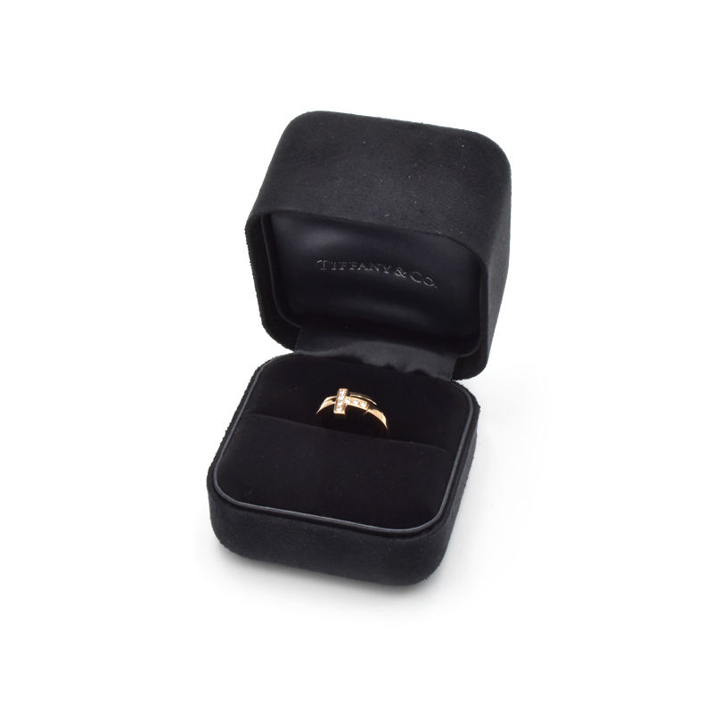 楽天市場】[返品OK]ティファニー Tスクエアラップリング 7号 K18PG