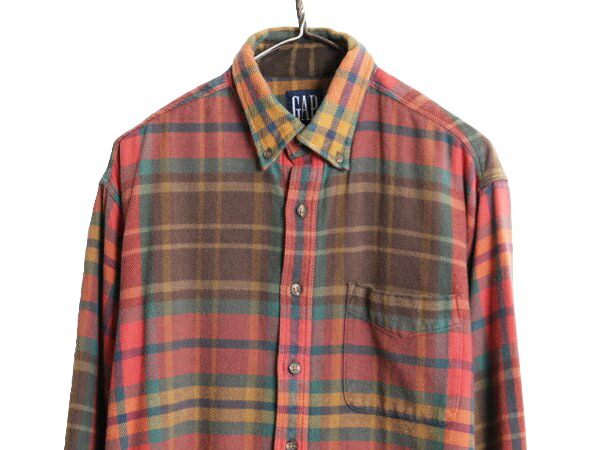 楽天市場】90s OLD GAP チェック ボタンダウン ヘビー フランネル