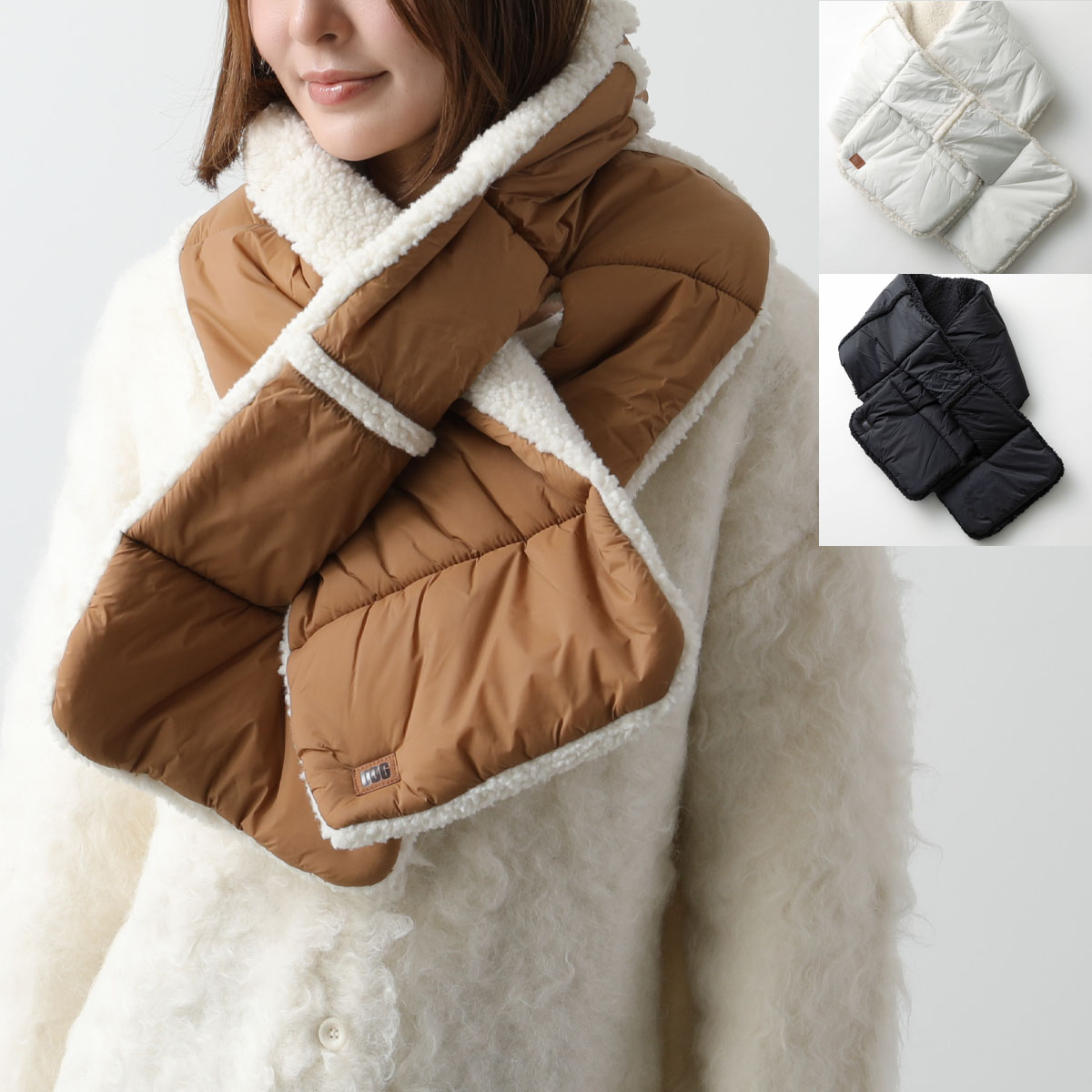 楽天市場】UGG アグ マフラー AW UGGfluff Rev Scarf フラッフ レヴ
