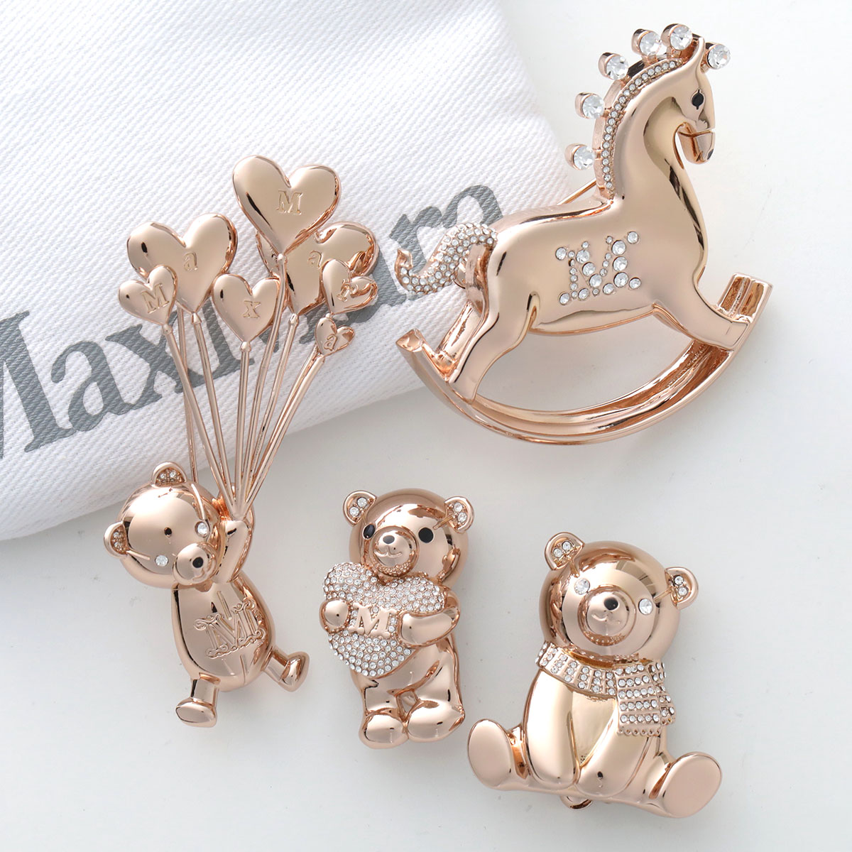 楽天市場】MAX MARA マックスマーラ ブローチ TEDDYBROOCH SHINY