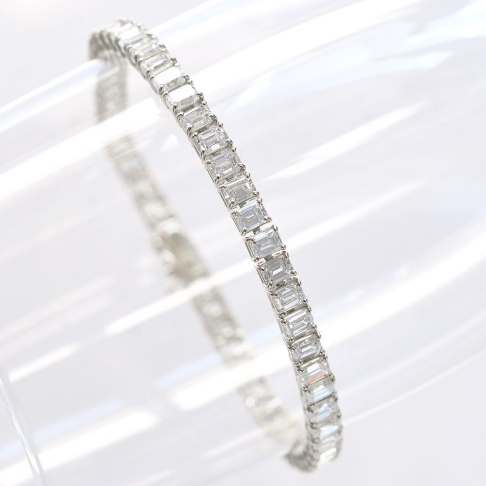 楽天市場】ブレスレット メンズ 18金 K18 18KWG エメラルドカット