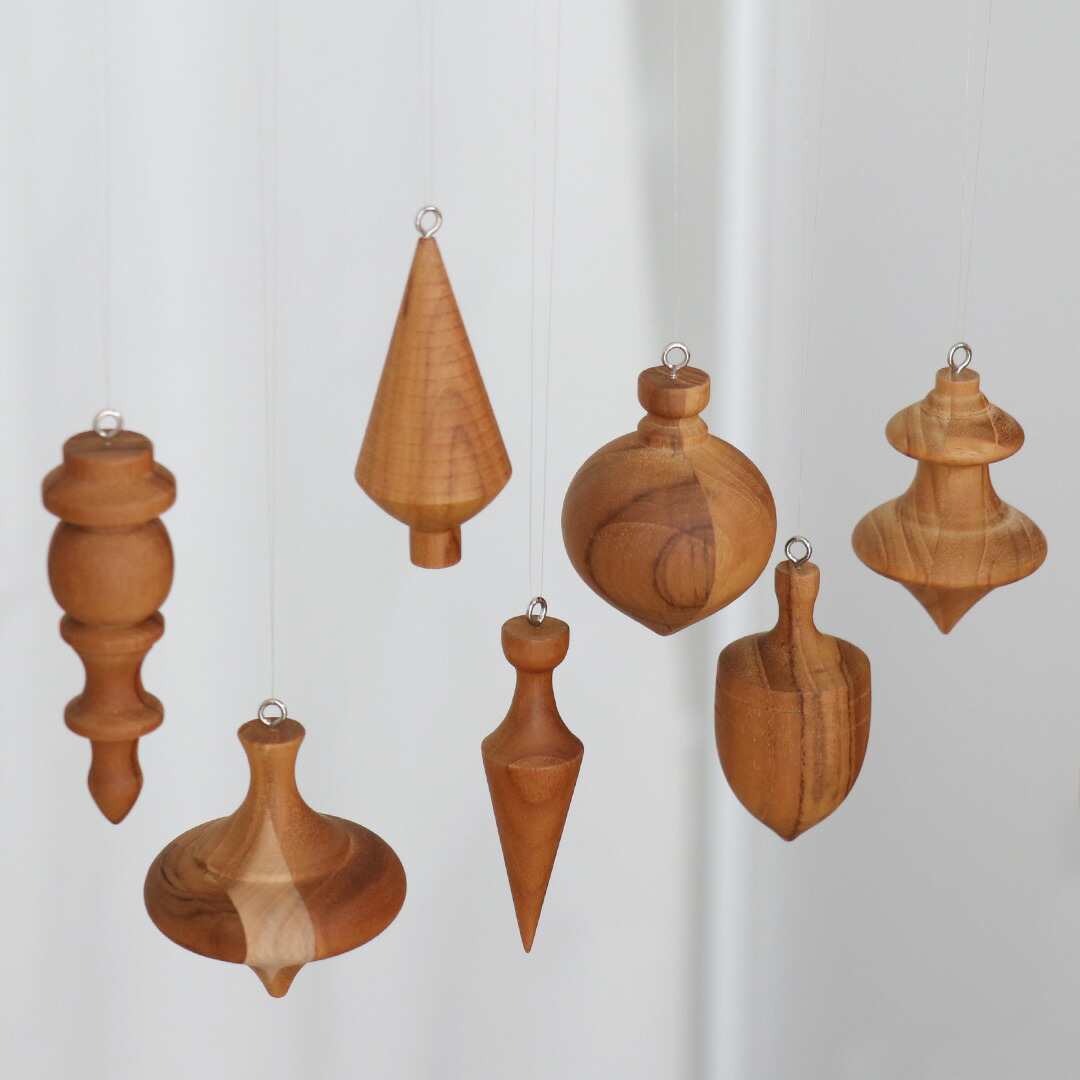 楽天市場】ウッド オーナメント 7個セット チーク材 ハンギング