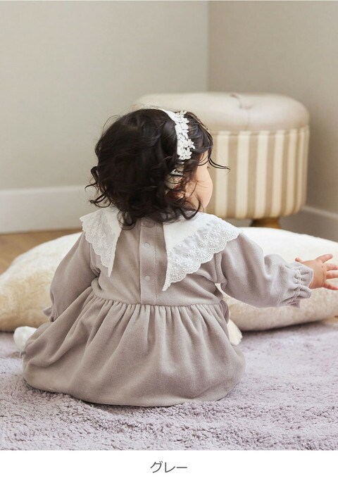 楽天市場】【mocmof】ロンパース カバーオール おめかしレース襟