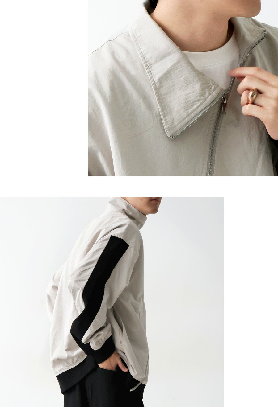 楽天市場】斜めジップ 配色ライン ブルゾン メンズ 羽織り 送料無料