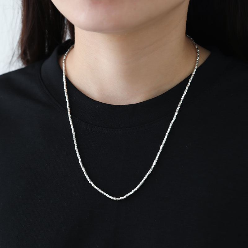 楽天市場】カレンシルバー 50cm シルバービーズ ネックレス 小粒